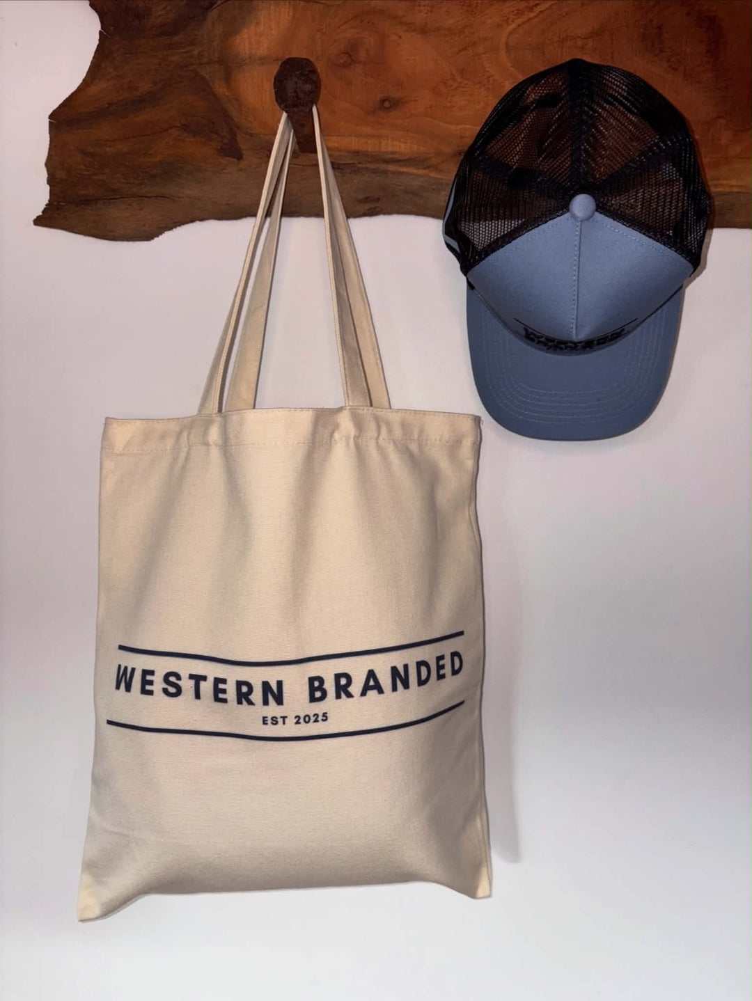 Dusty Road Tote - hanging with cap