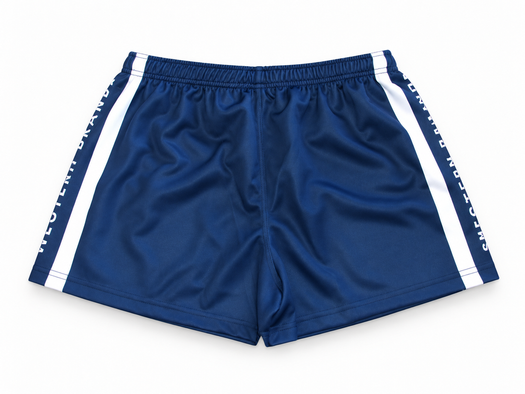 Womens Footy Shorts – Blue/White