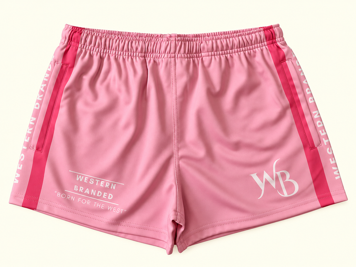 Womens Footy Shorts – Pink