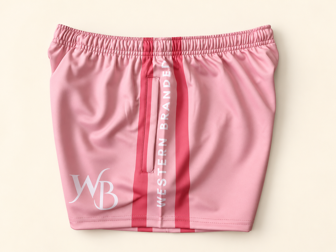 Womens Footy Shorts – Pink