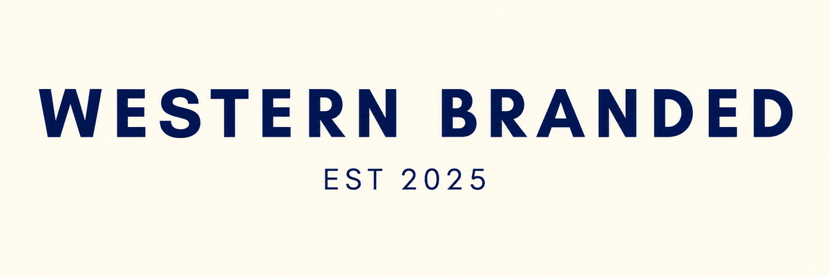 Western Branded EST 2025 logo, cream background